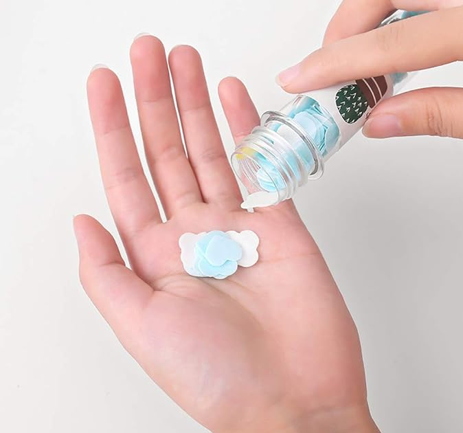 Pack of 2 Portable Disposable Paper Soap Confetti Soap Sheets Soap Flakes for Washing Hand