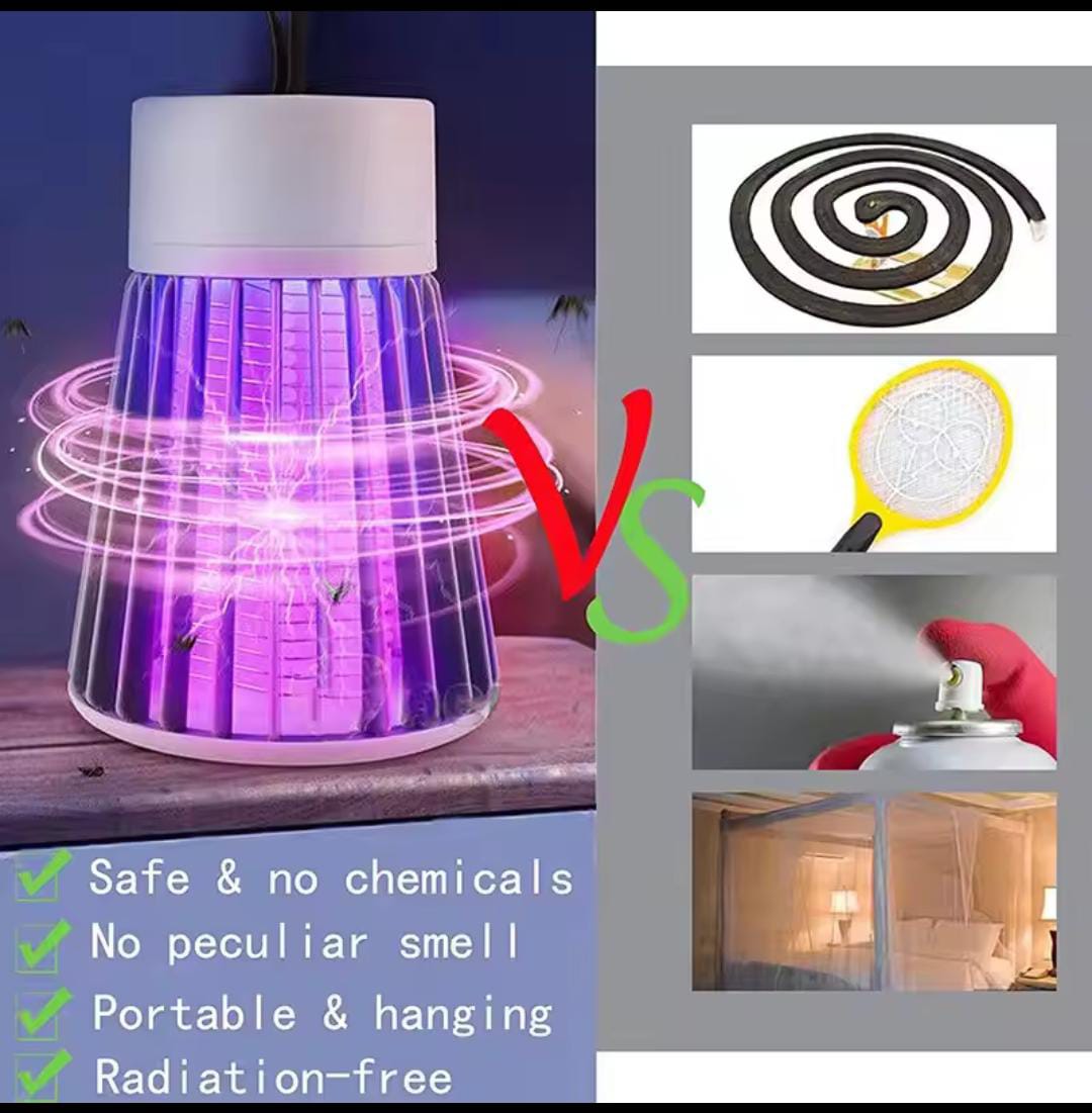 USB Rechargeable LED Mosquito Killer Lamp – Portable Electric Insect Repellent & Bug Zapper Light for Indoor Use