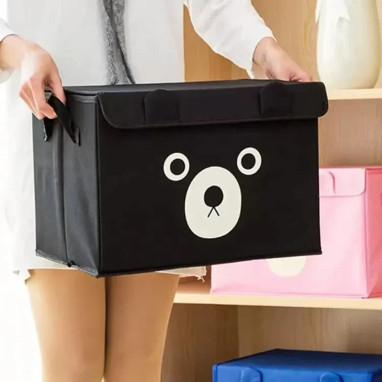 3-Pack Panda Cartoon Foldable Toy Storage Bins – Kids Organizer Basket Set