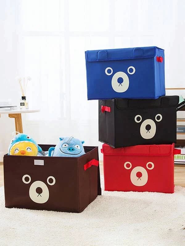 3-Pack Panda Cartoon Foldable Toy Storage Bins – Kids Organizer Basket Set